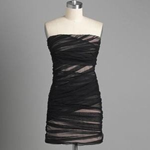 NWT Strapless Bodycon Mini Dress Black and Nude